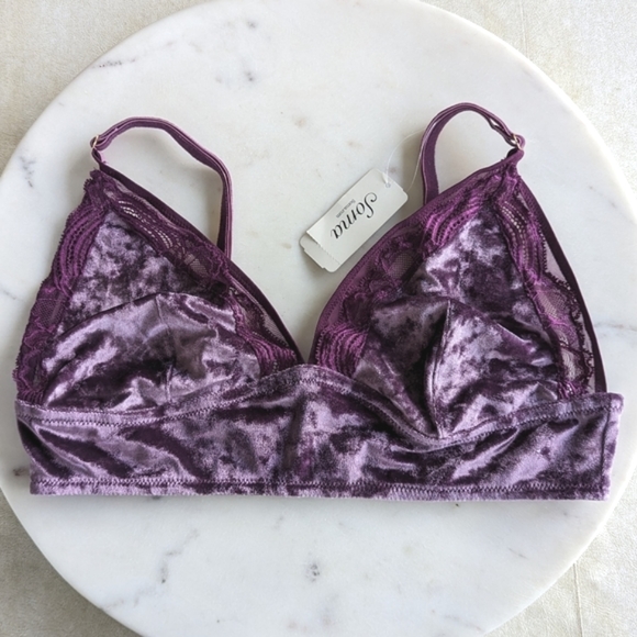 NWT Soma Women's Size M Purple Velvet Illusion Bralette - Picture 6 of 13